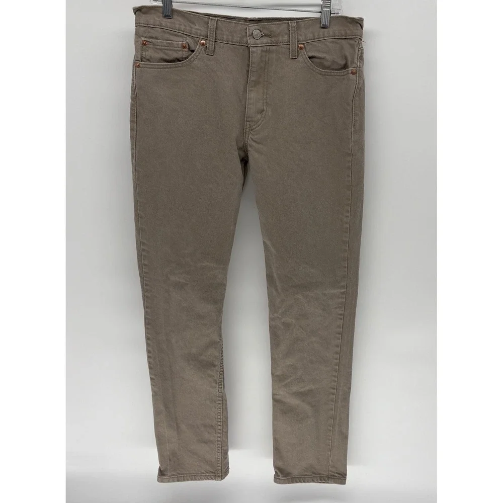 Levis 511 Jeans Slim Straight Tan Stretch Pants Preppy Office Men 33X32 (33X31)